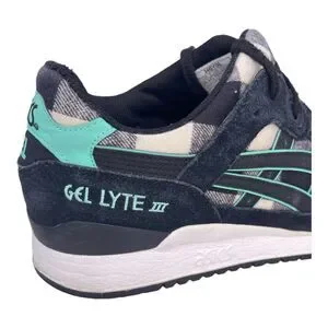 ASICS GEl LYTE Lll FLanel Tongue Running Mens Size 10.5 Black Plaid Sneakers