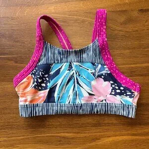 ATHLETA GIRL Paradise Splash Bikini & Shorts Girls XS 6 Athletic Swim Set