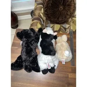 Aurora Plush Stuffed Animal Lot Cow Jaguar Flopsie Onix And Bunny