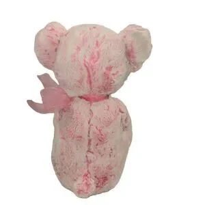 Aurora World Plush Pink Bear Rose Stuffed Animal Frosted Fur Ribbon Bow 2022 11"