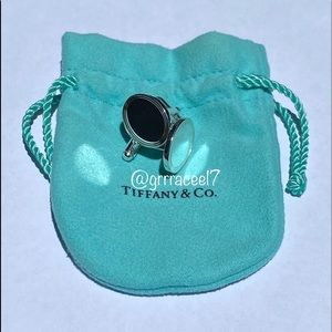 AUTH Tiffany & Co Engine-turned Oval Cuff Links