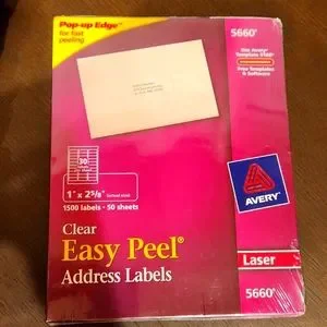 Avery 5660 Clear Easy Peel Address Labels 1500 Labels