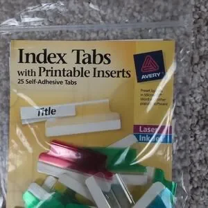 Avery Index Tabs With Printable Inserts Self-Adhesive Label Dividers