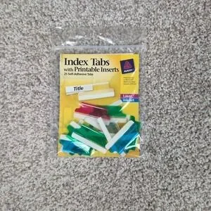 Avery Index Tabs with Printable Inserts Self-Adhesive Label Dividers Avery Index Tabs with Printable Inserts Self-Adhesive Label Dividers
