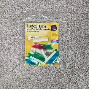 Avery Index Tabs with Printable Inserts Self-Adhesive Label Dividers Avery Index Tabs with Printable Inserts Self-Adhesive Label Dividers