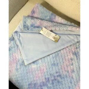 Aviva Stanoff Soft Textured Purple Pink Blanket And 2 Pillow Set NWT MSRP $799