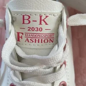 B-K 2030 Amazon White Sneakers With Pink Accents Synthetic Faux Leather 9.5