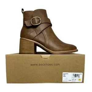 B.O.C. Born Women's Foxy Stacked Heel Booties Brown Size 9.5 New B.O.C. Born Women's Foxy Stacked Heel Booties Brown Size 9.5 New