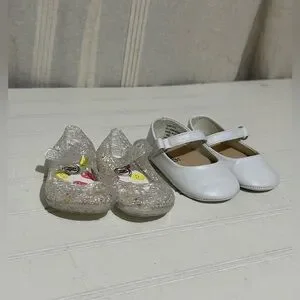 Baby Girl Shoes Size 2 White And Glitter Kids Set Spring Summer Casual Play Cute