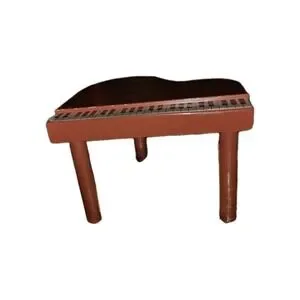 Baby Grand Piano For Dollhouse Brown Painted Wooden - 3.5 "H X 5 "W X 4.5" D