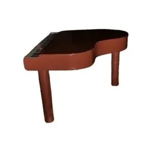 Baby Grand Piano For Dollhouse Brown Painted Wooden - 3.5 "H X 5 "W X 4.5" D