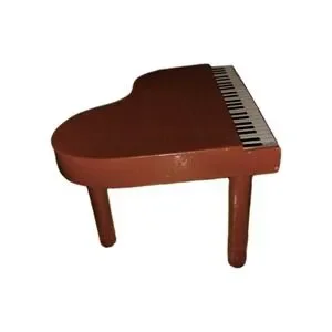 Baby Grand Piano For Dollhouse Brown Painted Wooden - 3.5 "H X 5 "W X 4.5" D