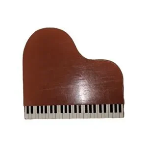 Baby Grand Piano for Dollhouse Brown Painted Wooden - 3.5 "H x 5 "W x 4.5" D