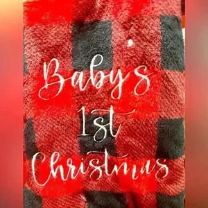 Baby’s First Christmas Stocking And Throw Blanket