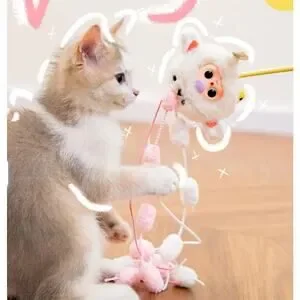 Baby Three Cat Teasing Stick Plush Series