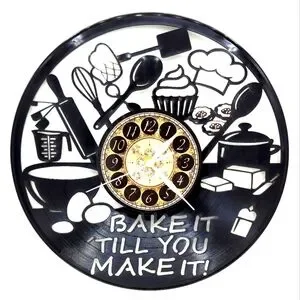 BAKE IT 'TILL YOU MAKE IT vinyl record clock