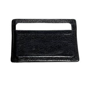 Balenciaga Black Leather Card Holder Mens Wallet