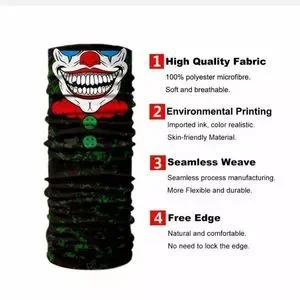 Bandana Neck Gaiter Skull Face Mask Bandanas Tube Breathable Rave Face Scarf US