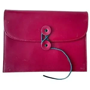 Barnes & Noble Burgundy Leather Document Holder Folio Organizer Clutch 8X6