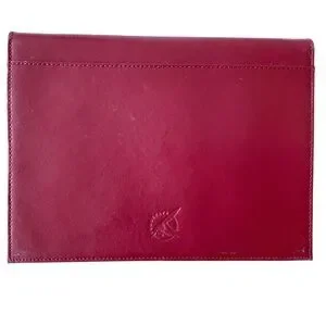 Barnes & Noble Burgundy Leather Document Holder Folio Organizer Clutch 8X6 Barnes & Noble Burgundy Leather Document Holder Folio Organizer Clutch 8X6