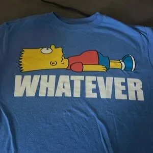 Bart Simpson Whatever T Shirt Boys Size L The Simpsons