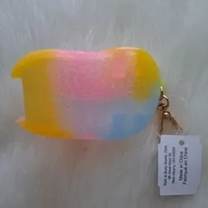Bath & Body Works Jelly Sandal Glitter Sanitizer PocketBac Holder Keychain New