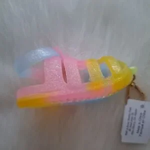 Bath & Body Works Jelly Sandal Glitter Sanitizer PocketBac Holder Keychain New