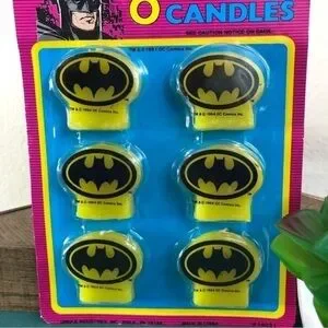 Batman Returns Candles 6 Party Yellow Vintage 1992 DC Comics New In Packaging