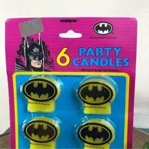 Batman Returns Candles 6 Party Yellow Vintage 1992 DC Comics New In Packaging