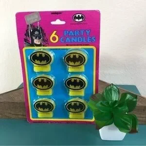 Batman Returns Candles 6 Party Yellow Vintage 1992 DC Comics New In Packaging