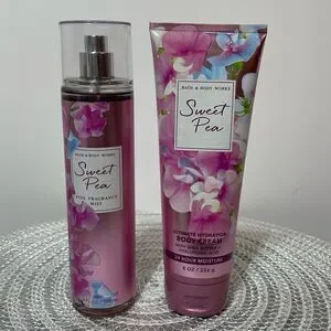 BBW Sweet Pea Body Cream and Fragrance Mist set of 2 NWT