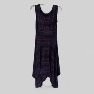 BCBGMaxAzria Eleyna PURPLE Striped Jacquard Dress