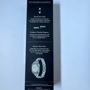 BCBGMAXAZRIA Silver-Tone Metal Apple Watch Band – Fits 38mm 40mm 41mm