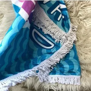 Be A Mermaid Make Waves Round Fringe Towel