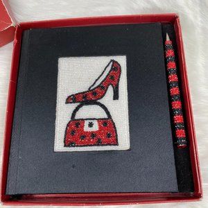 Beaded Purse & Shoe Fashion Design Journal & Pen Beaded Purse & Shoe Fashion Design Journal & Pen