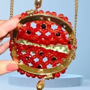 Beaded Watermelon Sugar Kisslock Women's Bag