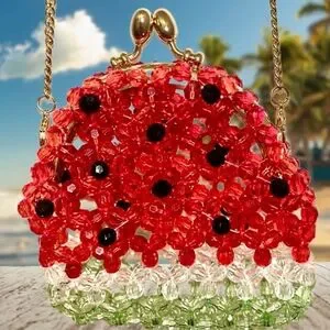 Beaded Watermelon Sugar Kisslock Women's Bag