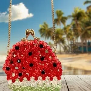 Beaded Watermelon Sugar Kisslock Women's Bag