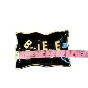 Believe Black & Gold Ring Jewelry Tray