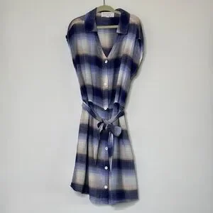 Bella Dahl Sleeveless Blue And White Tunic Dress
