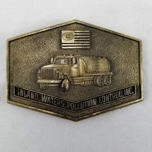 Belt Buckle Inland Waters Pollution Control Inc Water Truck Made In The USA