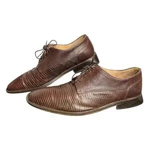 Belvedere Shoes Mens Size 11 Genuine Lizard Leather Dress Lace Up