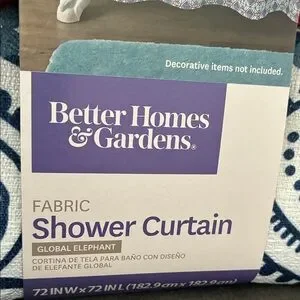 Better Homes & Gardens Elephant Fabric Shower Curtain Nwt