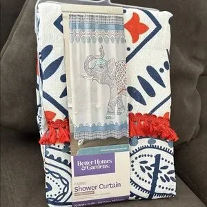Better Homes & Gardens Elephant Fabric Shower Curtain nwt