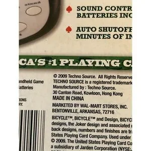 Bicycle BLACKJACK Pocket Sized Electronic Handheld Game From 2009 (8856)