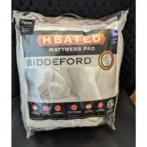 Biddenford Twin Heated Matttress Pad Quilted Intertek Auto Shutoff New