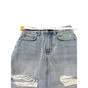 Billabong X Sincerely Jules Denim Form Fit Cut Women's Size 25 Light Wash Skit