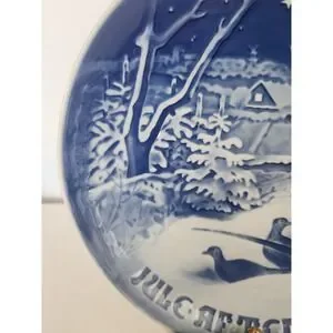 Bing & Grondahl Jule After 1970 B&G Plate -‎ Pheasants In The Snow At Christmas
