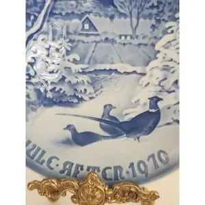 Bing & Grondahl Jule After 1970 B&G Plate -‎ Pheasants In The Snow At Christmas