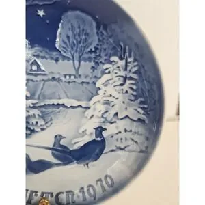 Bing & Grondahl Jule After 1970 B&G Plate -‎ Pheasants In The Snow At Christmas